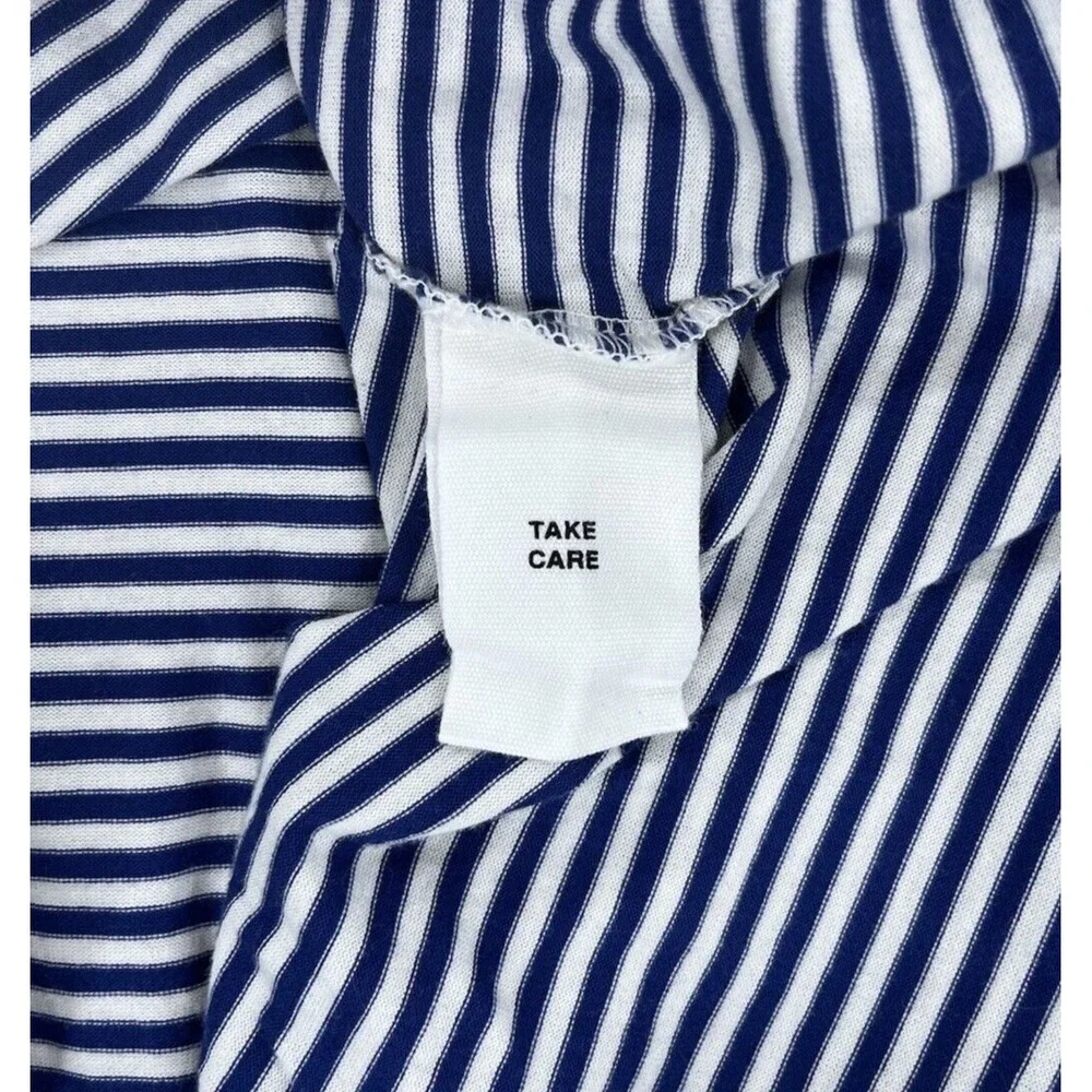 AVEC LES FILLES Joyce Azria Millennial Shirt Dress Womens L Blue Striped Minimal - Picture 5 of 9
